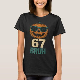 67 Halloween Bruh Pompoen 6-7 Meme Gen Alpha Jargo T-shirt