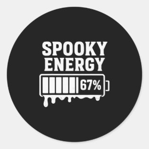 67 Halloween enge energie brainrot meme zes zeven Ronde Sticker