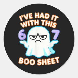 67 Halloween Kostuum Boo Blad 6 7 Meme Zes Zeven Ronde Sticker