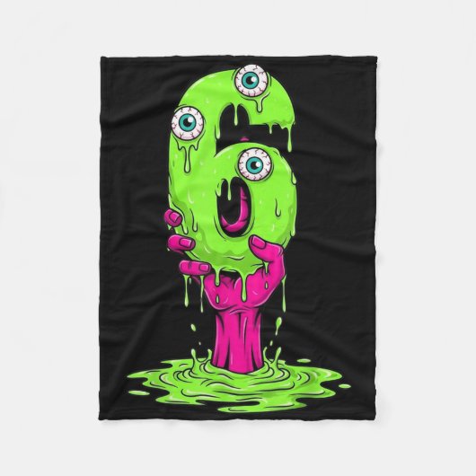 67 Halloween Kostuum Grappig Nummer 6 Zes Meme Voo Fleece Deken (Voorkant)