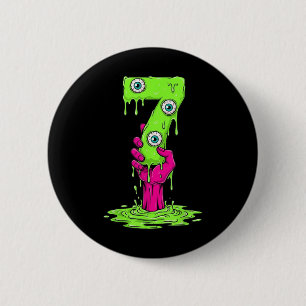 67 Halloween-kostuum Grappig nummer 7 Zeven Meme V Ronde Button 5,7 Cm