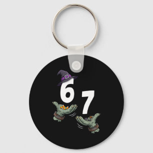 67 halloween meisjes heks zes zeven 6 7 meme grap sleutelhanger
