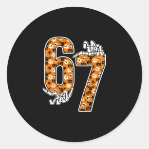 67 Halloween Meme 6 7 Nummers Zes Zeven Grappige K Ronde Sticker