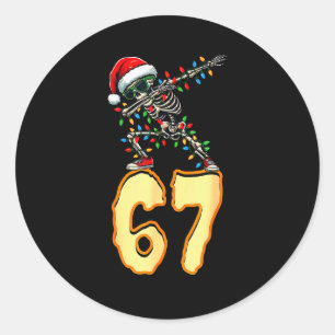 67 Halloween-meme 6 7 Nummers Zes Zeven Grappige K Ronde Sticker