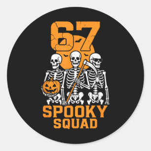 67 Halloween Meme 6 7 Nummers Zes Zeven Kinderen S Ronde Sticker