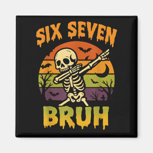 67 Halloween Meme 6 7 Skelet Zes Zeven Nummers F Magneet