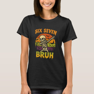 67 Halloween Meme 6 7 Skelet Zes Zeven Nummers F T-shirt