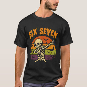 67 Halloween Meme 6 7 Skelet Zes Zeven Nummers F T-shirt