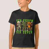 67 Halloween Meme Six Seven Dabbing Skeleton Zombi T-shirt (Voorkant)