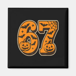 67 Halloween Six Seven Brainrot Meme Jongens Kids Magneet