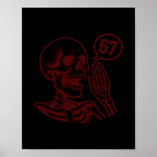 67 Halloween Skelet Zes Zeven Meme Brainrot Grappi Poster