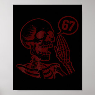 67 Halloween Skelet Zes Zeven Meme Brainrot Grappi Poster