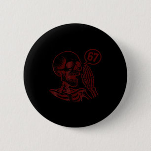 67 Halloween Skelet Zes Zeven Meme Brainrot Grappi Ronde Button 5,7 Cm