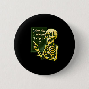 67 Halloween Wiskunde Grappig Zes Zeven Meme Brain Ronde Button 5,7 Cm