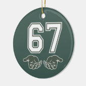 67 Hand Funny Six Seven Meme Generation Alpha  Keramisch Ornament (Links)