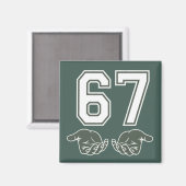 67 Hand Funny Six Seven Meme Generation Alpha Magneet (Voorkant / Achterkant)