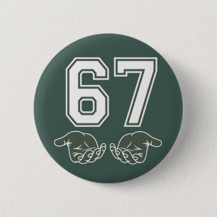 67 Hand Grappige Six Seven Meme Generation Alpha Ronde Button 5,7 Cm