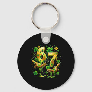 67 handen zes zeven 6 7 goud druppel druppelen 67 sleutelhanger