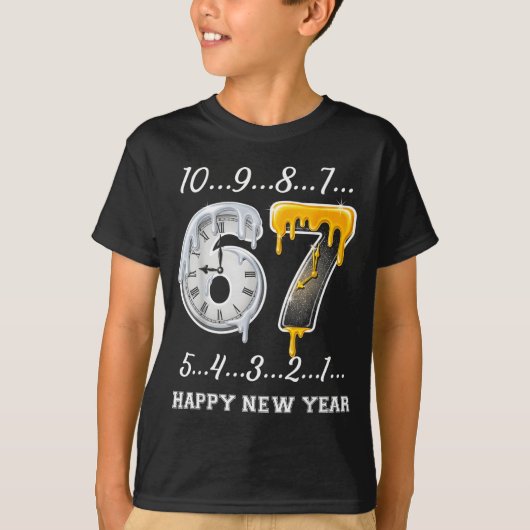 67 Happy New Year Six Seven Funny Countdown 2026 B T-shirt (Voorkant)