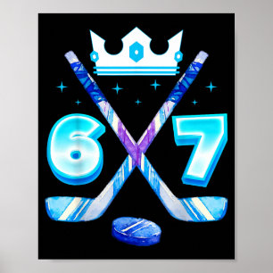 67 Hockey Drip Grappig Ijs Meme Nummer Zes Zeven Poster