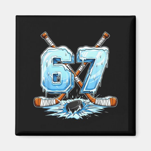 67 Hockey Drip Number Funny Meme Style Boys Graphi Magneet (Voorkant)