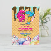 67 ice cream Birthday Party Invitation (Debout devant)