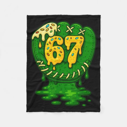 67 Ice Cream Drip Funny Six Seven Baseball  Fleece Deken (Voorkant)
