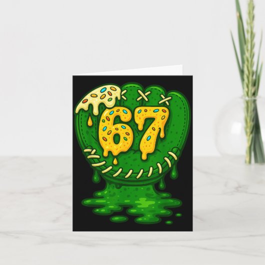 67 Ice Cream Drip Funny Six Seven Baseball  Kaart (Voorkant)