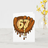 67 Ice Cream Drip Funny Six Seven Baseball Kaart (Gele Bloem)