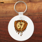 67 Ice Cream Drip Funny Six Seven Baseball Sleutelhanger (Voorkant)
