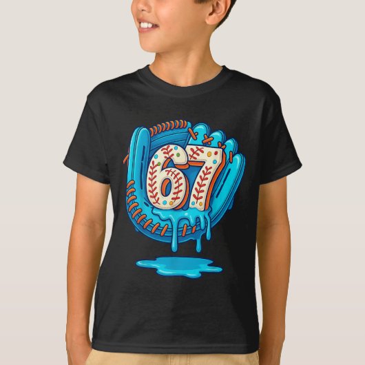 67 Ice Cream Drip Funny Six Seven Baseball T-shirt (Voorkant)