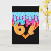 67 Ice Cream Drip Meme Six Seven Gen Alpha Slang Kaart (Gele Bloem)