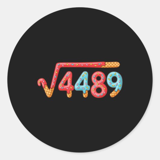 67 Ice Cream Drip Meme Square Root 4489  Ronde Sticker (Voorkant)