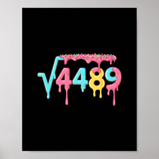 67 Ice Cream Drip Meme Square Root 4489 Slang Math Poster (Voorkant)