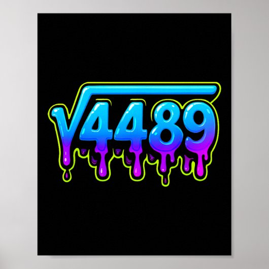 67 Ice Meme Square Root 4489 Slang Math Teacher  Poster (Voorkant)