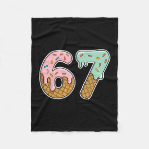 67 Ijs 67 Meme Grappig Zes Zeven Gen Alpha Mannen Fleece Deken