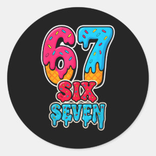 67 Ijs Drip Grappig Zes Zeven Gen Alpha Meme S Ronde Sticker