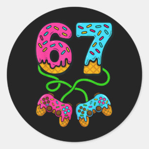 67 Ijs Drip Meme Gamer Zes Zeven Gen Alpha S Ronde Sticker