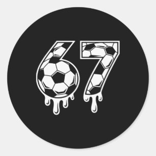 67 Ijs Drip Voetbal Gen Alpha Zes Zeven Meme Ronde Sticker
