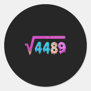 67 IJsdrip Meme Vierkantswortel 4489 Zes Zeven Ronde Sticker