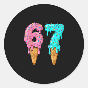 67 IJsdrip Meme Zes Zeven Gen Alpha Slaang Ronde Sticker