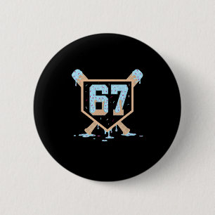67 Ijsdruppel Bysebyll Meme Grappig Zes Zeven Ge Ronde Button 5,7 Cm