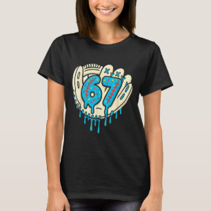 67 Ijsdruppel Grappig Zes Zeven Honkbal  T-shirt