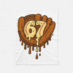 67 Ijsdruppel Grappige Zes Zeven Honkbal  Fleece Deken