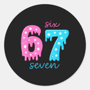 67 Ijsdruppel Meme 6 7 Halloween Kostuum Koppel Ronde Sticker