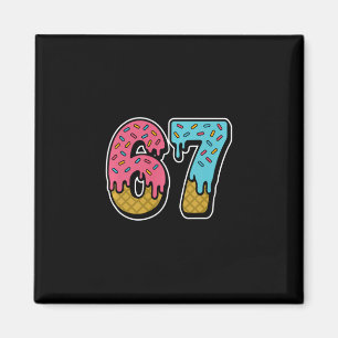 67 ijsdruppel meme grappig zes zeven Gen Alpha S Magneet