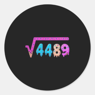 67 Ijsdruppel Meme Vierkantswortel 4489 Slaangtaal Ronde Sticker