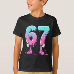 67 IJsdruppel (voorzijde) Six Seven Meme voor Gen  T-shirt