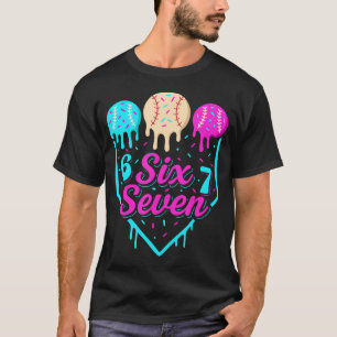 67 Ijsje Honkbal Drip Thuisplaat Zes Zeven 6 T-shirt