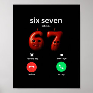 67 Is Bellen Funny Meme 67 Grappige Ai Apple Brain Poster